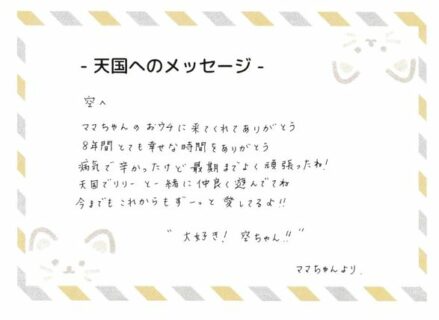 空くんへのメッセージ