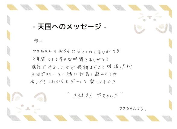 空くんへのメッセージ