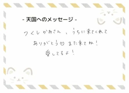 つくしちゃんへのメッセージ