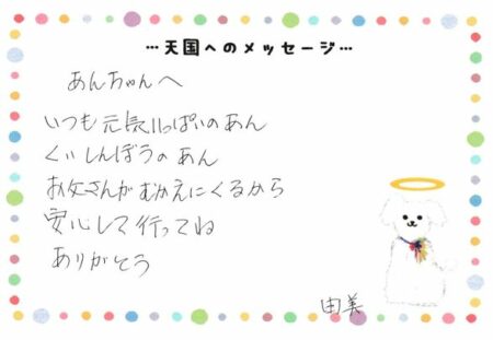 杏ちゃんへのメッセージ
